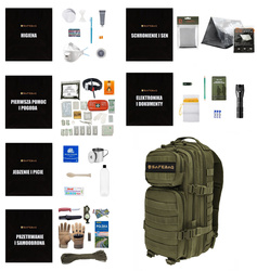 Plecak ewakuacyjny z wyposażeniem MINI - oliwkowy