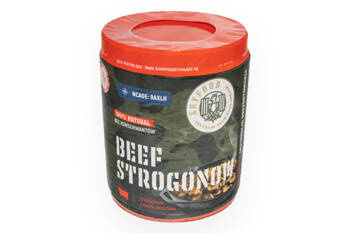 Strogonow wołowy z kaszą gryczaną gorąca puszka